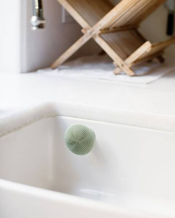 EZPZ Silikonowa Myjka Czyścik Do Naczyń Bez Bakterii Szary Pastelowa Zieleń