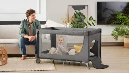 KinderKraft Joy 2 Łóżeczko Turystyczne Dark Grey