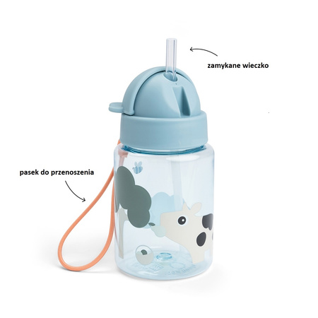 Done by Deer Bidon Dla Dziecka Tiny Farm Blue 280ml