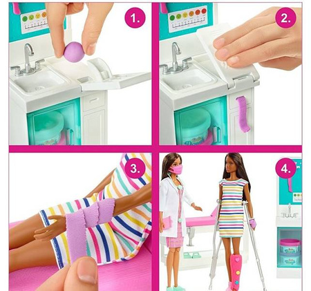 Barbie Lalka u Lekarza Zakładamy Gips GTN61