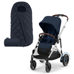 Cybex E-Gazelle S Wspomagany Wózek Spacerowy Rama Srebrna Ocean Blue + Cybex Śpiworek Snogga 2 Ocean Blue