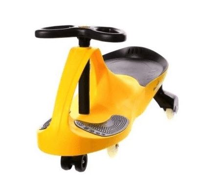 Crazy Car Jeździk Grawitacyjny LED + Klakson Żółty