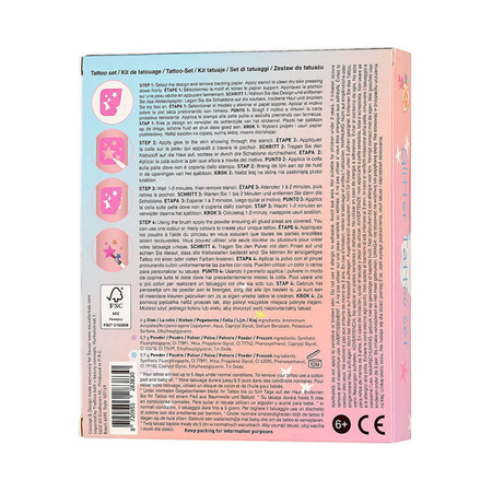 Souza! Tatuaże brokatowe z szablonami dla dzieci 12 el. Jednorożec