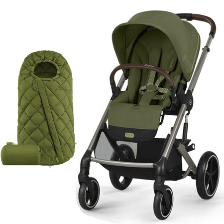 Cybex Balios S Lux 2.0 Wózek Spacerowy Moss Green + Cybex Śpiworek Snogga 2 Nature Green