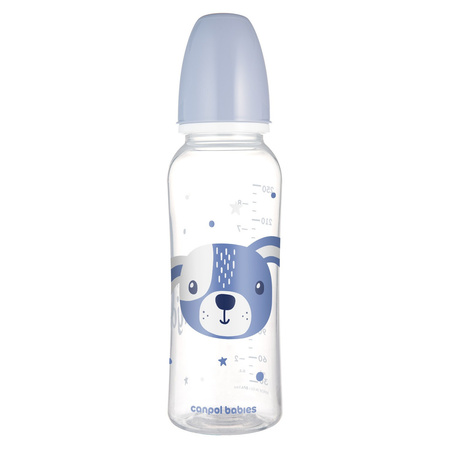 Canpol babies Butelka standardowa 250 ml CUTE ANIMALS niebieska