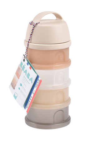 BEABA Pojemniki na mleko w proszku 4 komory przeźroczyste clay