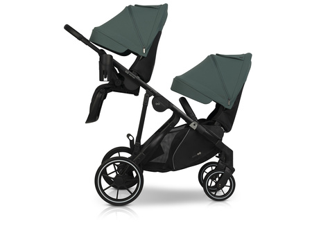Easy Go Duoflex Wózek Głęboko-Spacerowy Bliźniaczy Rok po Roku Sage Green 2 Siedziska 1 Gondola