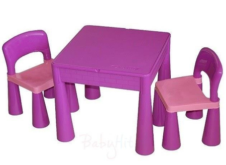 TEGA MAMUT ZESTAW MEBLI DZIECIĘCYCH STOLIK+ 2 KRZESŁA Fioletowy