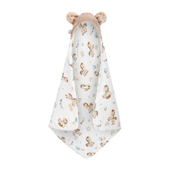 Bonjour Cherie Bambusowy Kocyk do fotelika samochodowego Koniki 90x90 cm