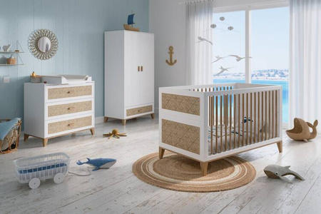 Theo Bebe Nami Wielofunkcyjne Łóżeczko Ratanowe 70x140cm Neige