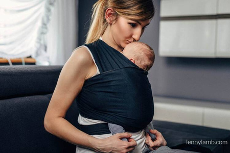 LennyLamb Chusta do noszenia dzieci, elastyczna - Czarny - rozmiar standardowy 5.0 m (100% bawełna)