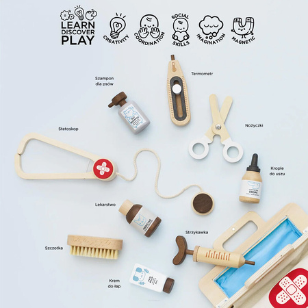 Le Toy Van Drewniany Zestaw Lekarza Weterynarza