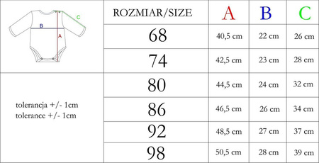 Nicol Body Dla Chłopca Niemowlęce Wyprawka z Długim Rękawem Liam Rozmiar 80