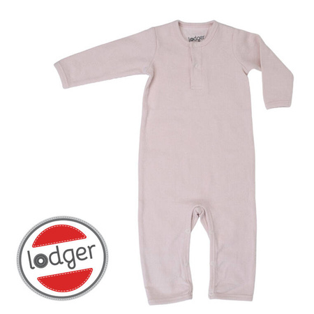 Lodger Pajacyk piżamka niemowlęca bawełniana jasny róż Basic Rib Tan r. 56