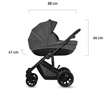 Kinderkraft Prime Lite Wózek Głęboko-spacerowy 2w1 Black Anthracite
