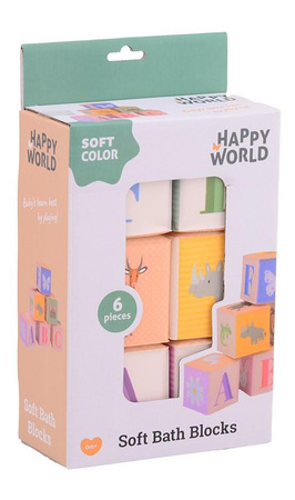 Happy World Miękkie kostki do kąpieli i zabawy 0m+