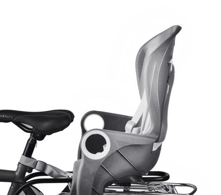 FOTELIK ROWEROWY ADVENTURER MOCOWANY NA BAGAŻNIK LUB RAMĘ 5-PUNKTOWE PASY DO 22 KG Grafitowy