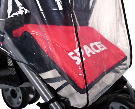 Caretero Uniwersalna Folia Przeciwdeszczowa z Przekładaną Rączką na Wózek Spacerowy