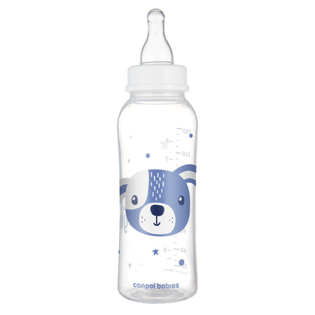 Canpol babies Butelka standardowa 250 ml CUTE ANIMALS niebieska