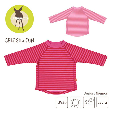 Lassig, Koszulka do pływania z długim rękawem Pink stripes , UV 50+