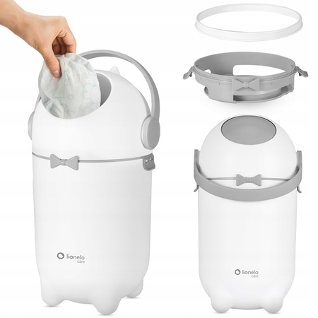 Lionelo Purebin Kosz na Pieluchy White