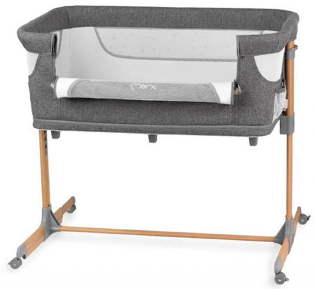 MoMi Smart Bed Łóżeczko Dostawne Kojec 4w1 Grey + Torba Transportowa