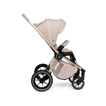 Muuvo Quick Boho Wózek Głęboko-Spacerowy Beige + Cybex Aton B2 i-Size Fotelik Samochodowy 0-13kg + Baza One Volcano Black