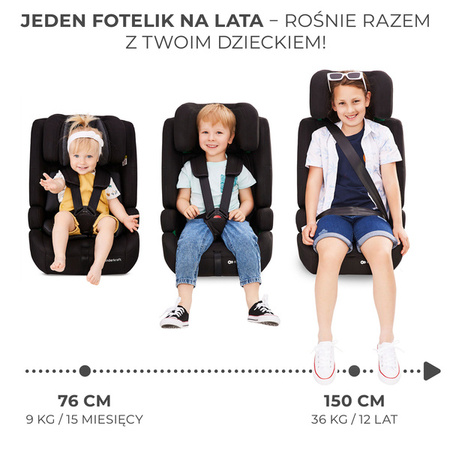 Kinderkraft Safety Fix 2 I-Size Fotelik Samochodowy 9-36 kg Szary