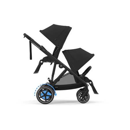 Cybex E-Gazelle S Wspomagany Wózek Spacerowy Bliźniaczy Rama Czarna Moon Black