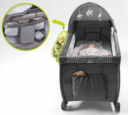 Lionelo Sven Plus Łóżeczko Turystyczne Grey Scandi