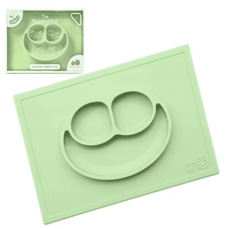 EZPZ Happy Mat Silikonowy Talerzyk z Podkładką 2w1 Pastelowa Zieleń