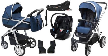 Espiro Next Up Wózek Głęboko-Spacerowy 2w1 703 lines limited + Cybex Aton 5 Fotelik Samochodowy 0-13 kg + Baza 2-fix