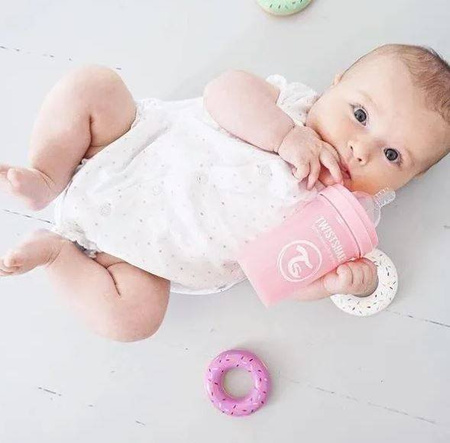 TwistShake Butelka Antylkolkowa 180 ml 0m+ Pastel Pink