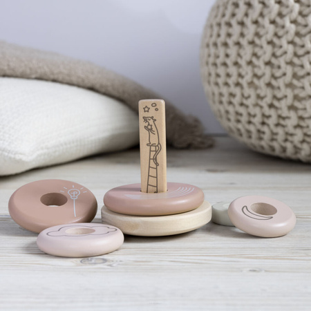 Micki Drewniana Układanka Piramida Różówa