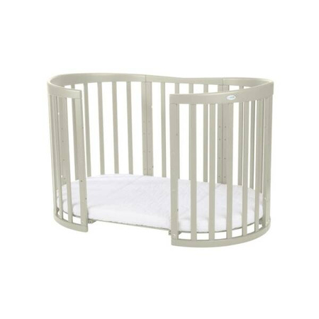 Waldin Łóżeczko Dziecięce Owalne 7w1 z Materacem Oliwkowe