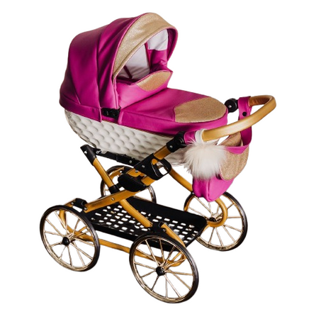 Adbor Lulu Wózek dla Lalek Ekoskóra 01