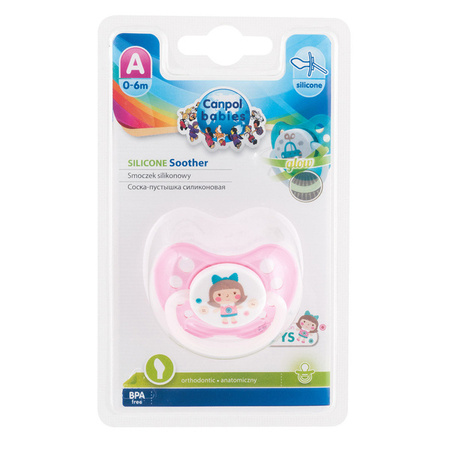 Canpol Babies Smoczek Uspokajający Silikonowy Ortodontyczny 0-6 m-cy Toys Mix Kolorów