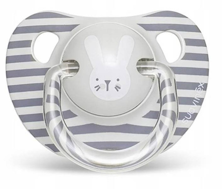 Suavinex Smoczek anatomiczny silikonowy Premium 6-18m Królik Hygge Baby Szary