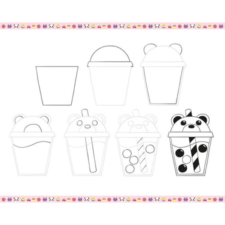 Janod Zestaw kreatywny Rysowanie krok po kroku Modele kawaii 20 rysunków 7+