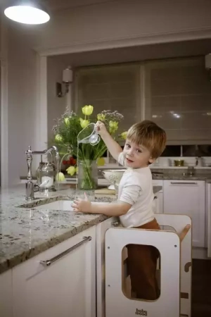 Baby Wood Slim M Kitchen Helper Biały