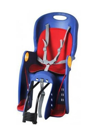 FOTELIK ROWEROWY ADVENTURER MOCOWANY NA BAGAŻNIK LUB RAMĘ 5-PUNKTOWE PASY DO 22 KG White-Red || Niebieski