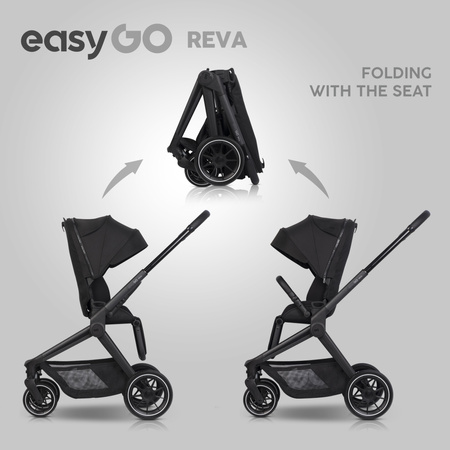 Easy Go Reva Wózek Głęboko-Spacerowy Ebony Black