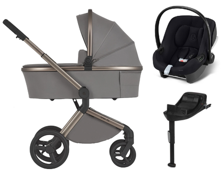 Anex Flo Wózek Głęboko-Spacerowy Charm + Cybex Aton B2 i-Size Fotelik Samochodowy 0-13kg + Baza One Volcano Black