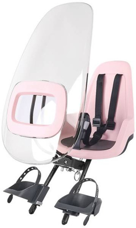 Bobike Go Mini Fotelik Rowerowy + Osłona Przeciwwiatrowa + Kask XS Cotton Candy Pink
