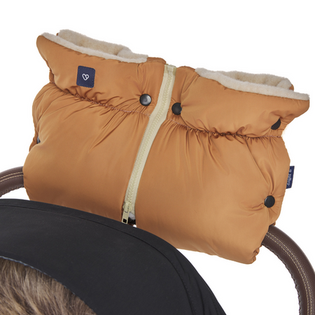 Zaffiro Mufka do Wózka Dwuczęściowa Beżowa Wełna Premium + Melanż Grafitowy