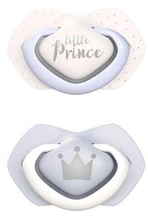 Canpol babies - Zestaw Smoczków Uspokajających Silikonowych Symetrycznych Light Touch Royal Baby 0-6m (2szt.) 22/650_blu Blue