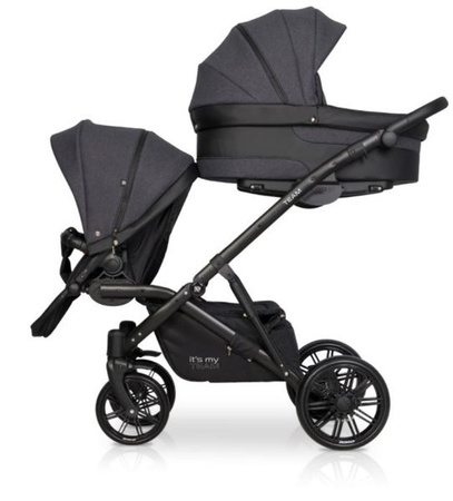 Riko Team Wózek Bliźniaczy Rok Po Roku Głęboko-Spacerowy Anthracite