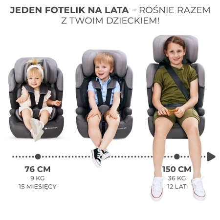 Kinderkraft Comfort Up I-Size Fotelik Samochodowy 9-36 kg Czarny