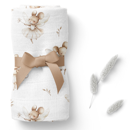 Bocioland Pieluszka Bambusowa 110x110cm Myszki