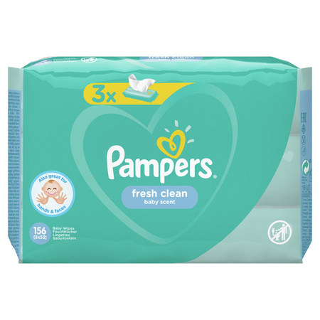 Pampers Fresh Clean Chusteczki Nawilżane 3x52 szt